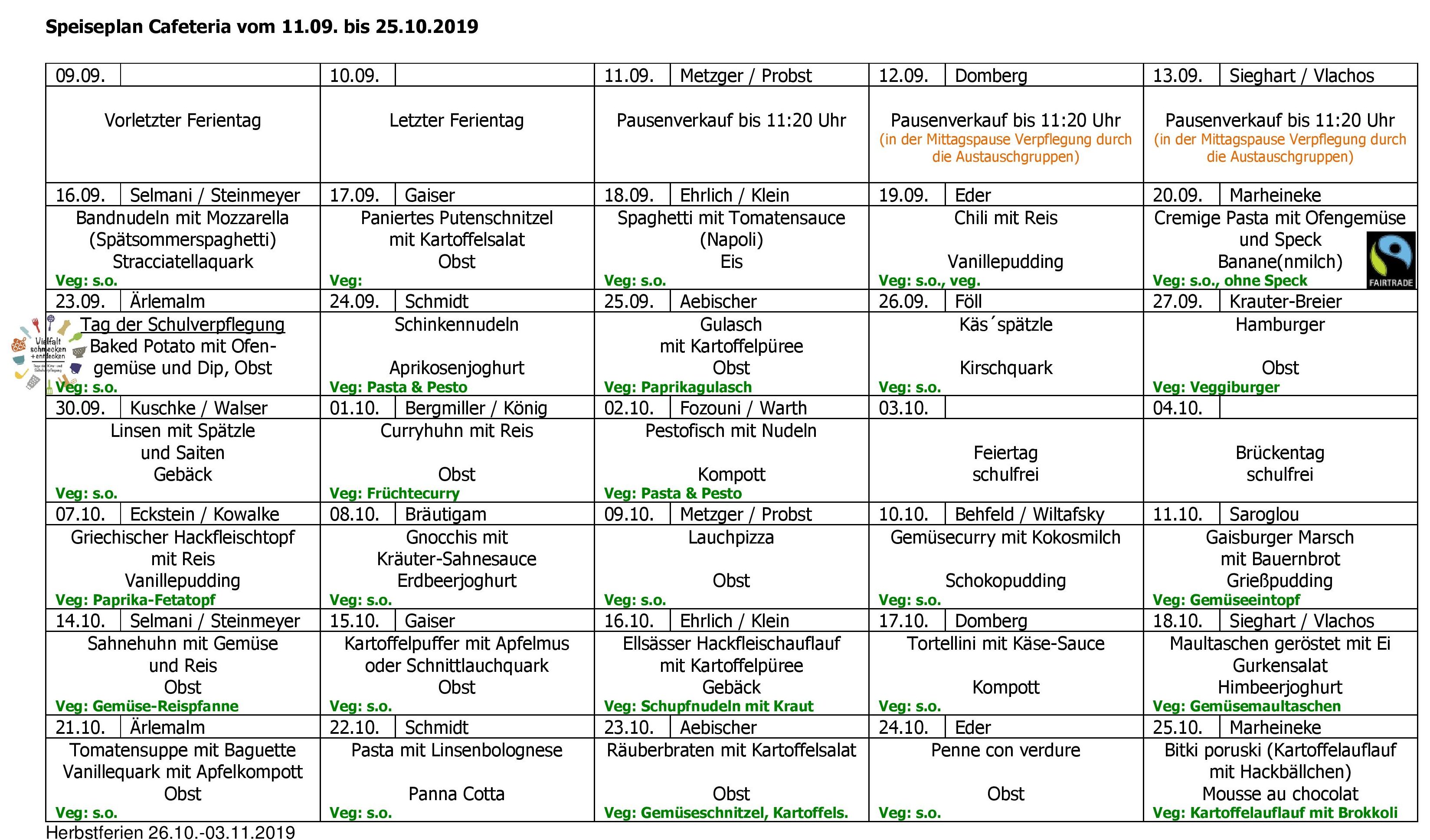 Speiseplan >> Wirtemberg-Gymnasium